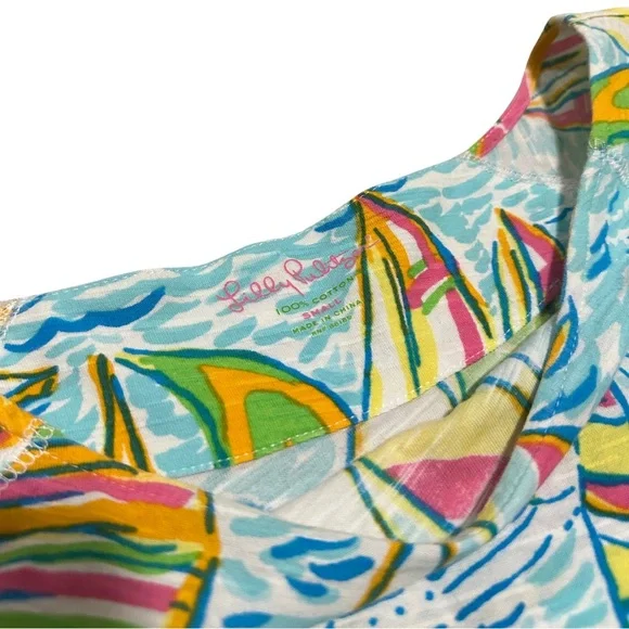 Lilly Pulitzer Colorful Sailboat Print U Gotta Regatta Dress Size Small - Picture 3 of 9